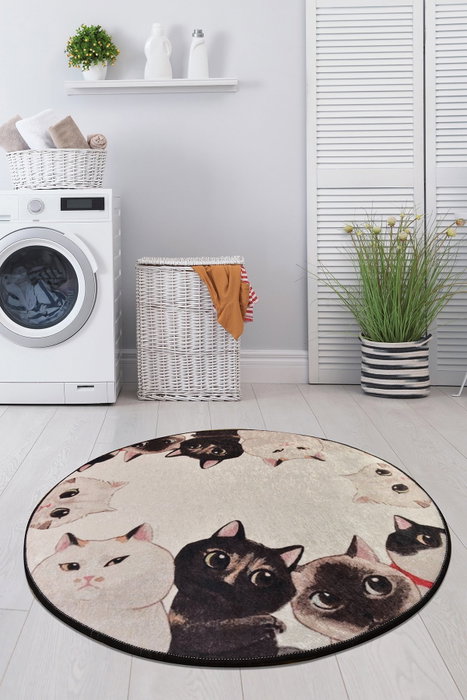 Mijölnir Alfombrilla de baño Angry Cats Multicolor 90 cm Mijölnir Alfombrilla de baño Angry Cats Multicolor 90 cm